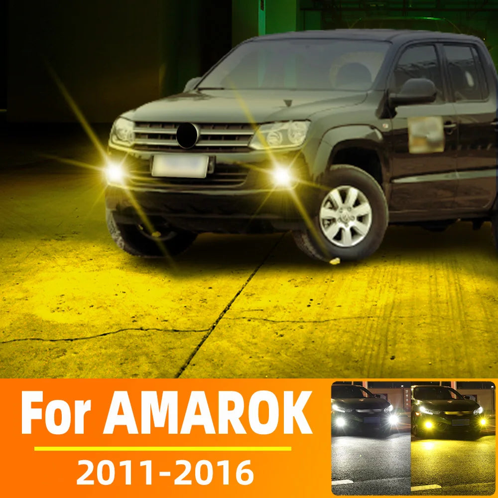 AutoGlowLED LED Fog Lamp Bulbs for VW Amarok 2011-2016, Double Color White Front Driving Light Canbus, 2Pcs