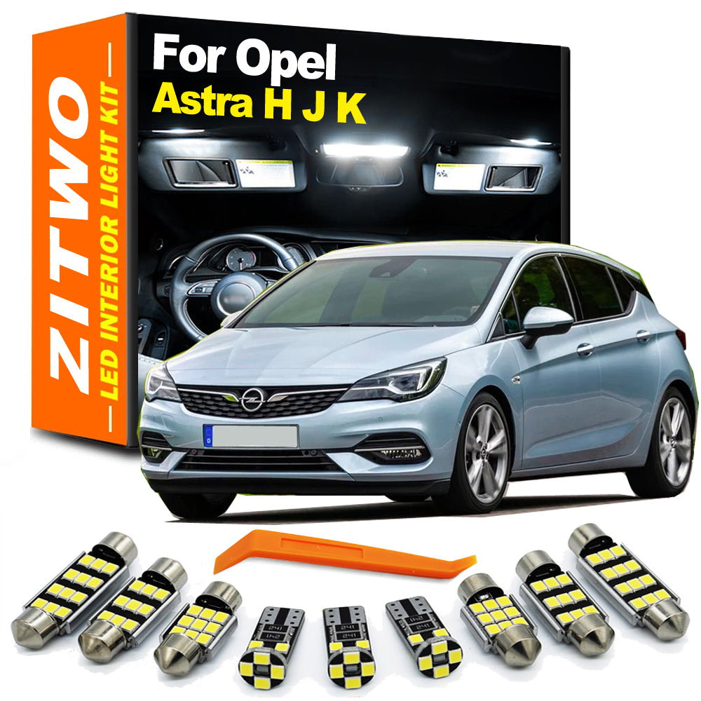 AutoGlowLED 13Pcs LED Interior Light Kit for Opel Vauxhall Astra H J K GTC OPC 2004-2021