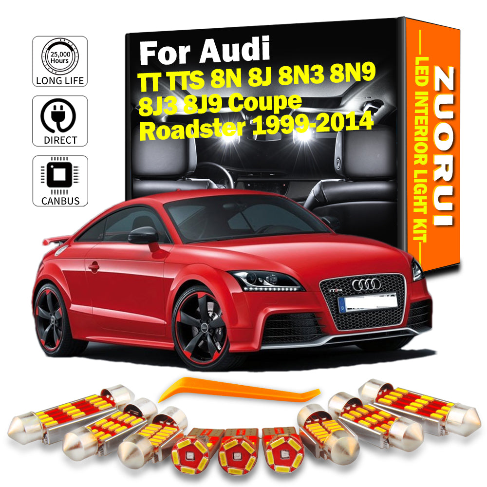 AutoGlowLED Canbus LED Interior Light Kit for Audi TT TTS 8N 8J Coupe Roadster 1999-2014