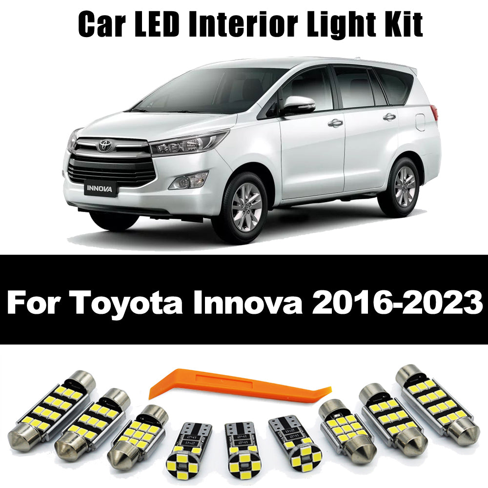 AutoGlowLED 10-Piece LED Interior Light Kit for Toyota Innova 2016-2023