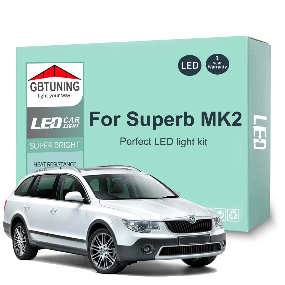 AutoGlowLED Canbus LED Interior Light Kit for Skoda Superb MK2 2009-2015