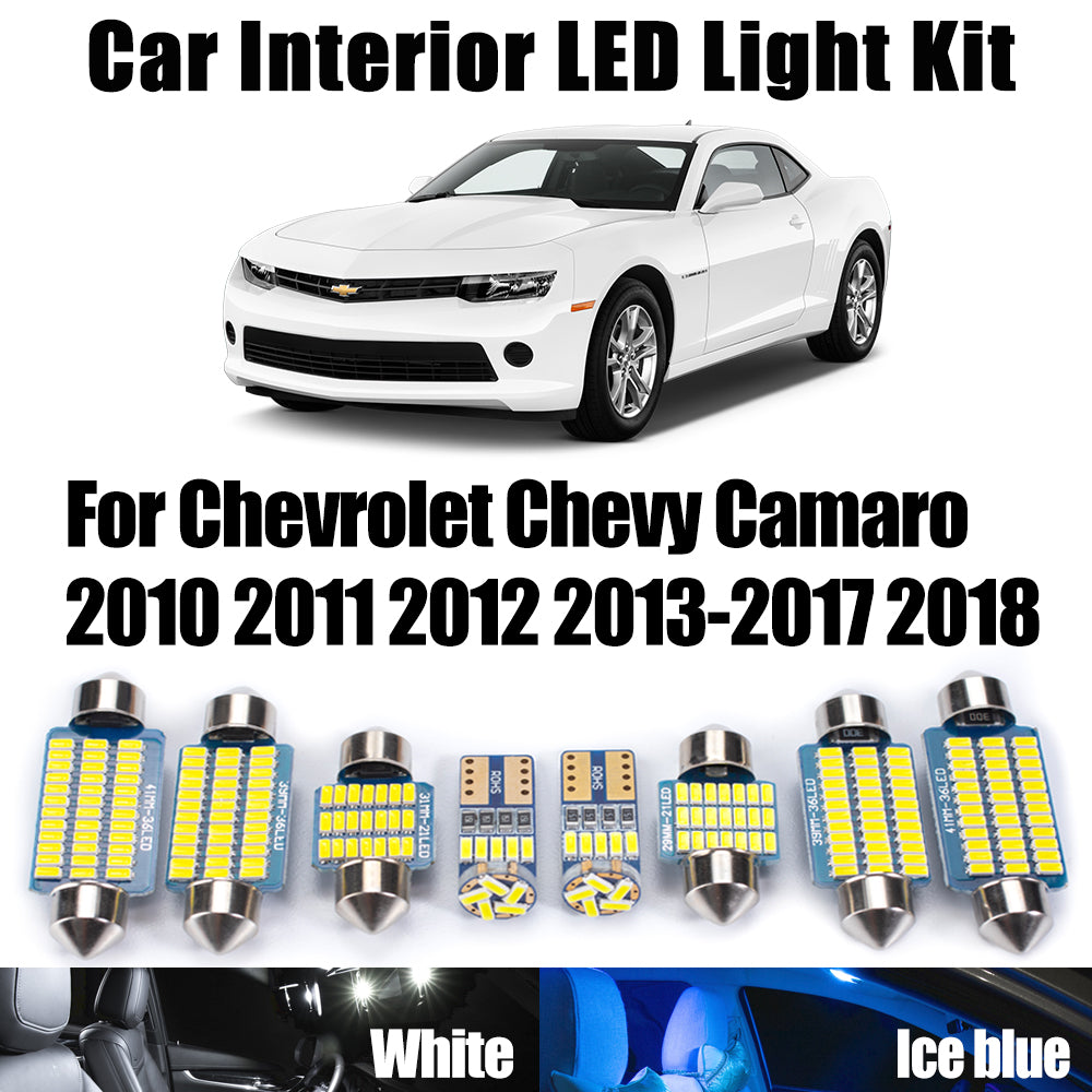 AutoGlowLED LED Interior Light Kit for Chevy Camaro 2010-2018 8Pcs Canbus