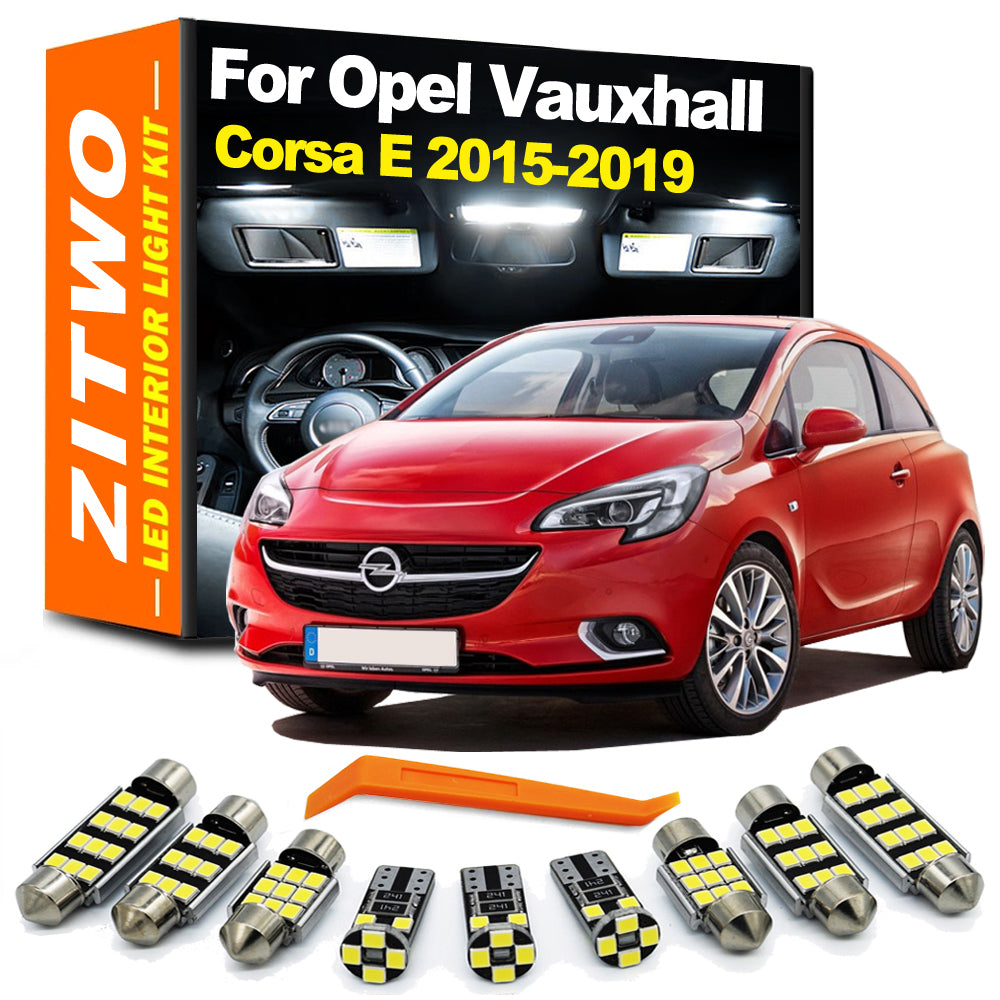 AutoGlowLED 11Pcs LED Interior Light Kit for Opel Vauxhall Corsa E 2015-2019
