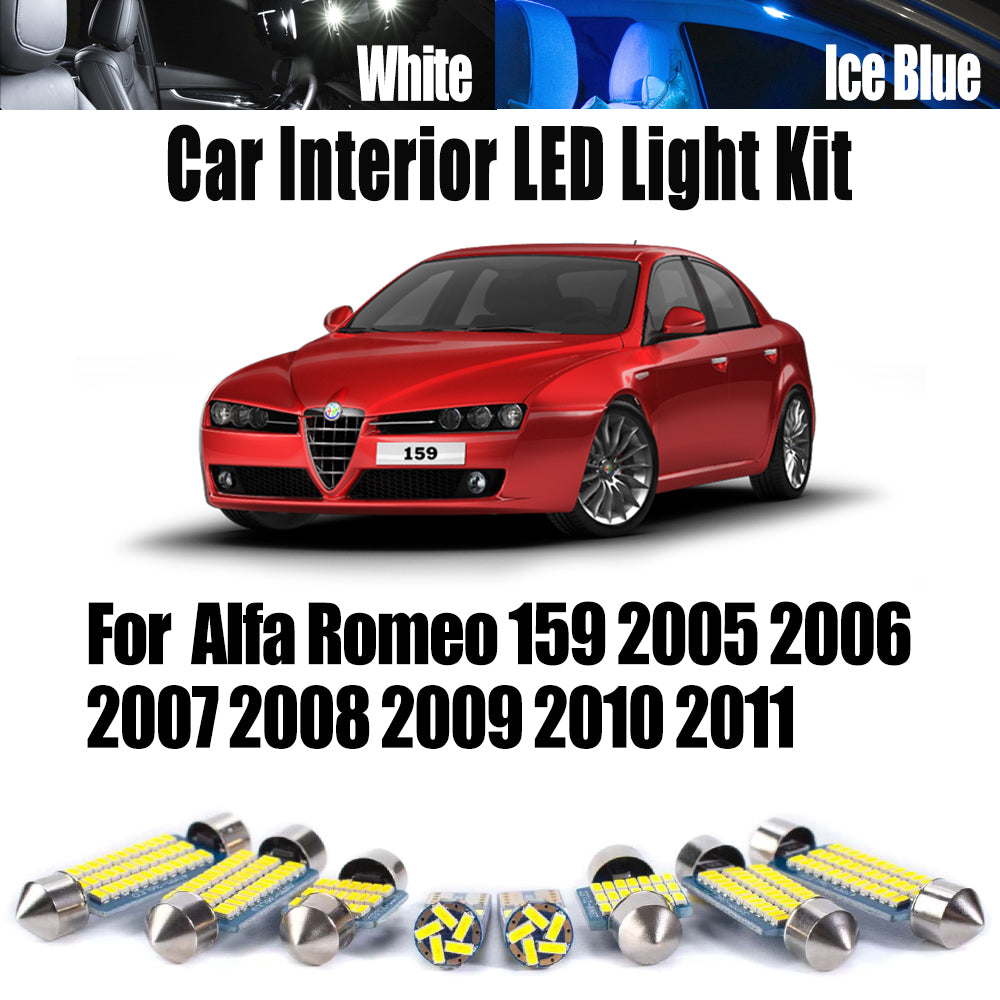 AutoGlowLED 15Pc LED Interior Light Kit for Alfa Romeo 159 2005-2011 Canbus