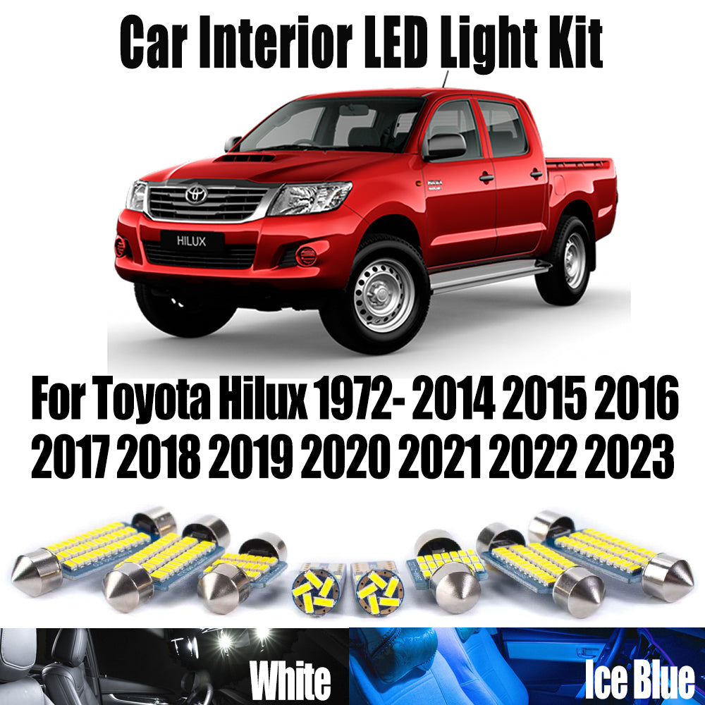 AutoGlowLED LED Interior Light Kit for Toyota Hilux 1972-2023 Map Dome License Plate