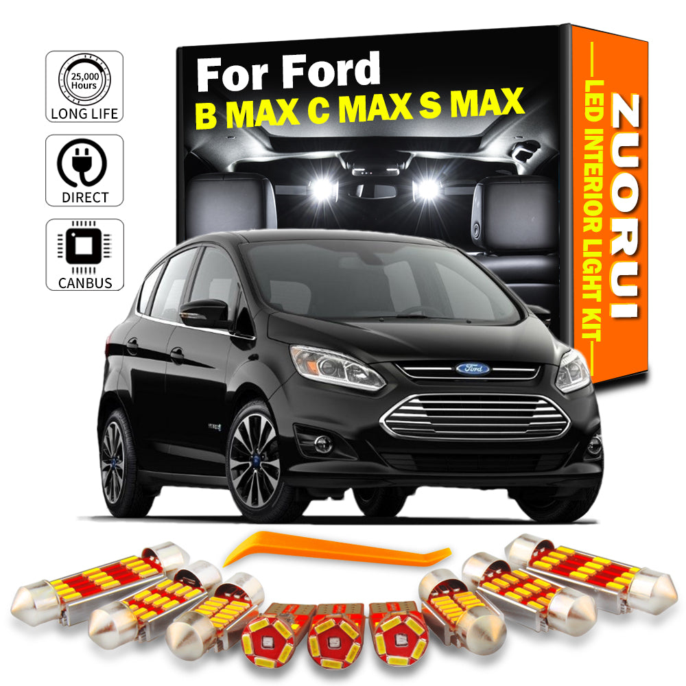 AutoGlowLED Canbus LED Interior Light Kit for Ford B-MAX C-MAX S-MAX 2004-2021