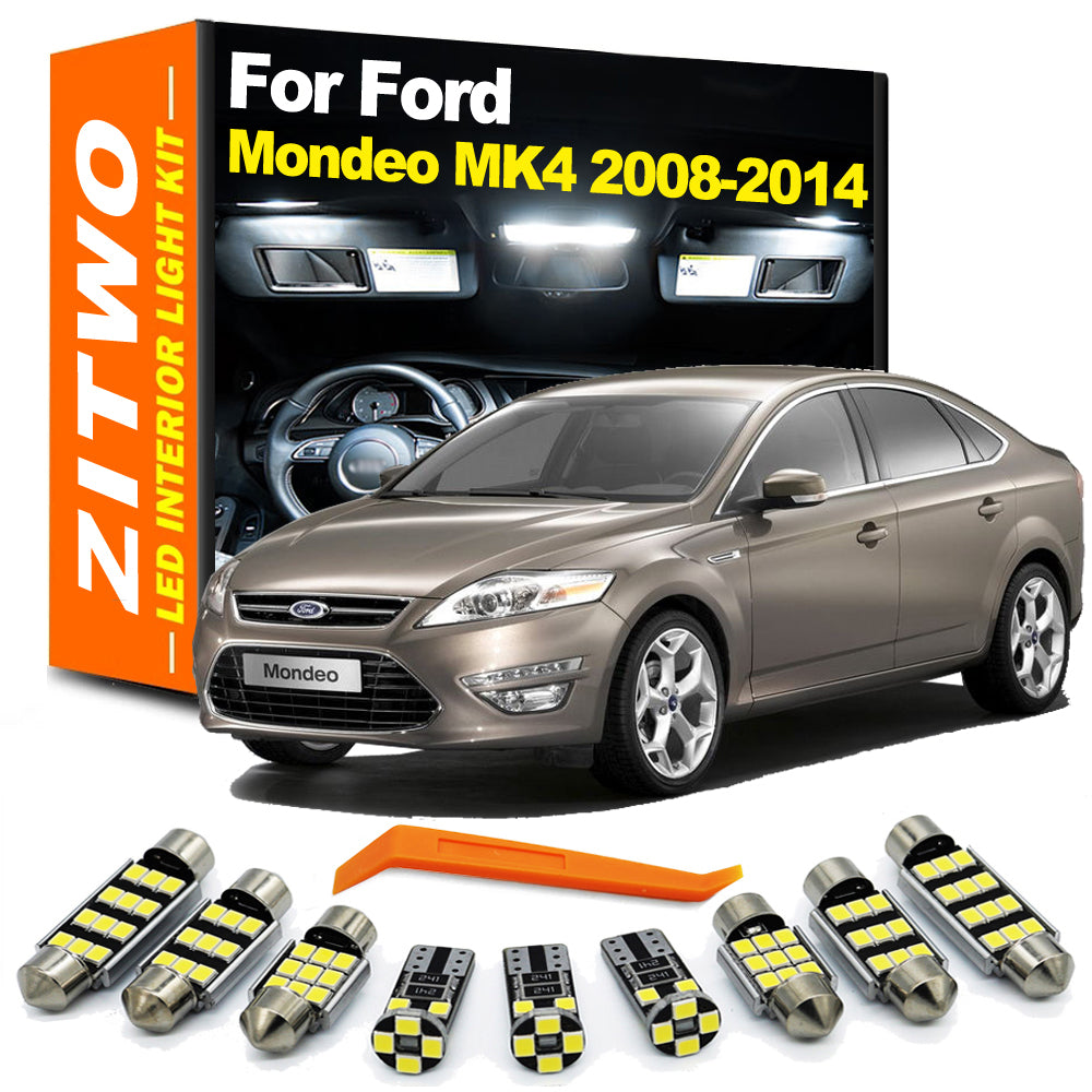 AutoGlowLED 15Pcs Interior LED Light Kit for Ford Mondeo 4 MK4 2008-2014