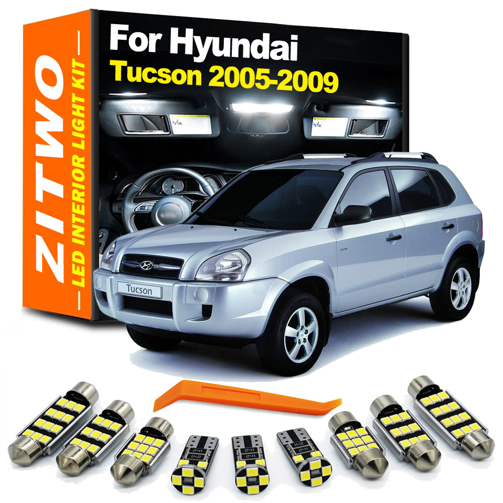 AutoGlowLED 12Pcs LED Interior Light Kit for Hyundai Tucson MK1 2004-2009 Canbus Error Free