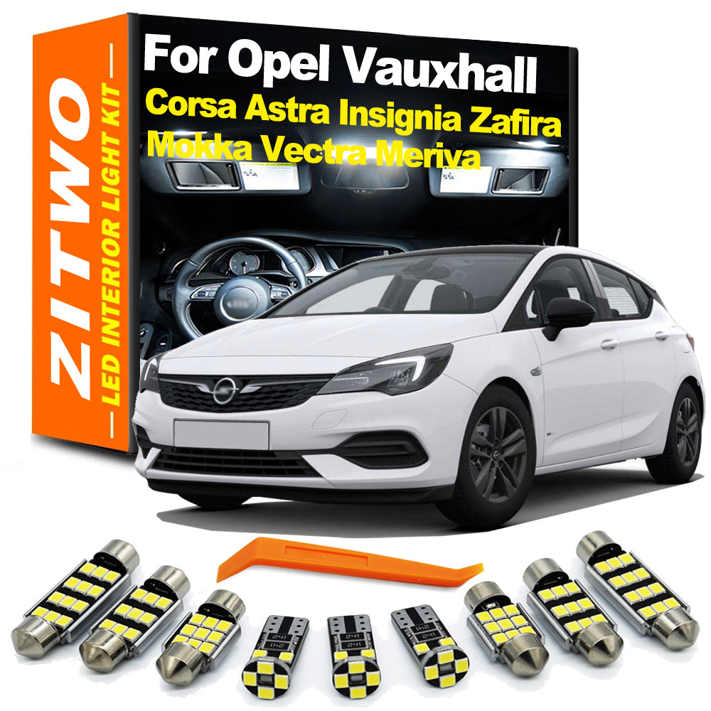 AutoGlowLED LED Interior Light Kit for Opel Vauxhall Corsa D E Astra G H J K Mokka Insignia Vectra Zafira