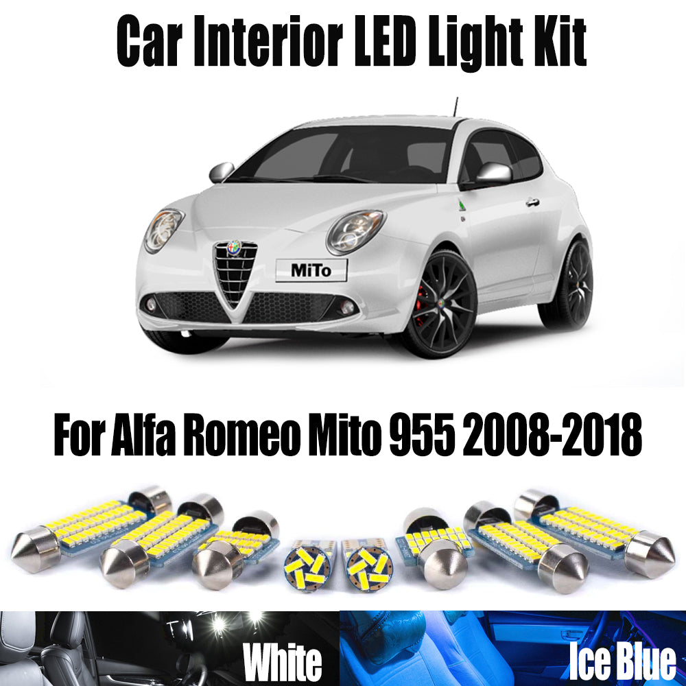 AutoGlowLED 10Pc Canbus LED Interior Light Kit for Alfa Romeo Mito 955 2008-2018