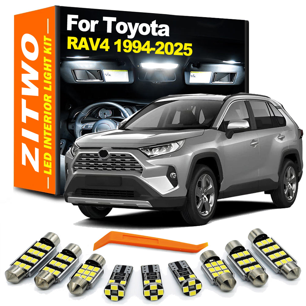AutoGlowLED LED Interior Light Kit for Toyota RAV4 1994-2025 License Plate, Dome, Trunk