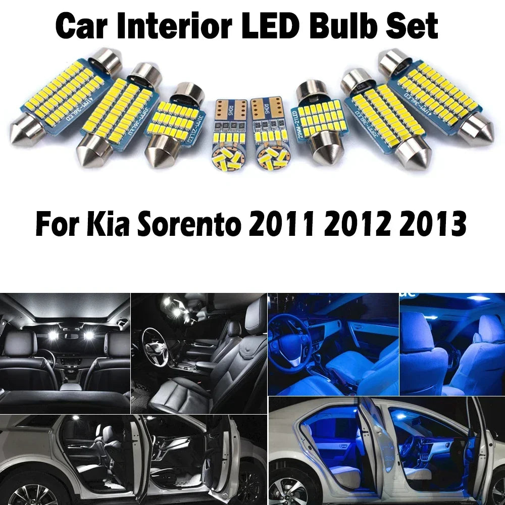 AutoGlowLED 8Pc Canbus LED Interior Light Kit for Kia Sorento 2011-2013