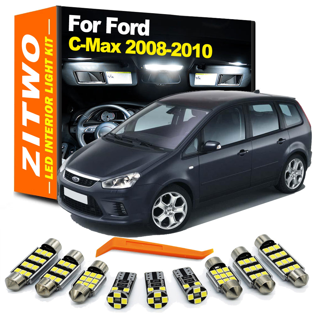 AutoGlowLED 14Pcs LED Interior Light Kit for Ford C-Max 2008-2010 Canbus Error Free