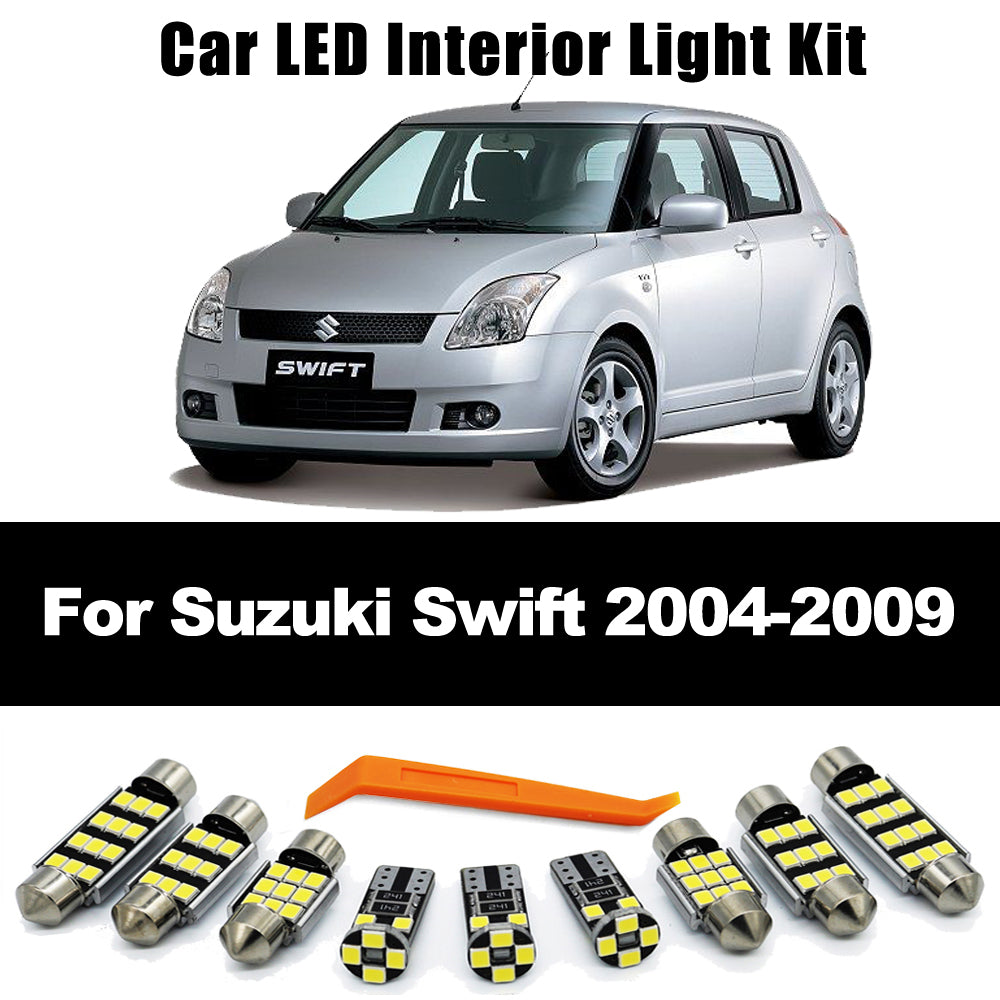 AutoGlowLED 8Pcs LED Interior Light Kit for Suzuki Swift 2004-2009