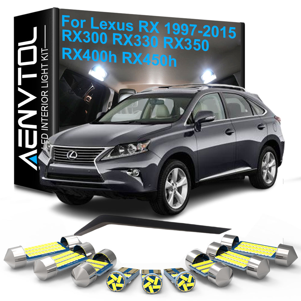 AutoGlowLED Canbus LED Interior Light Kit for Lexus RX 300 330 350 400h 450h 1997-2015