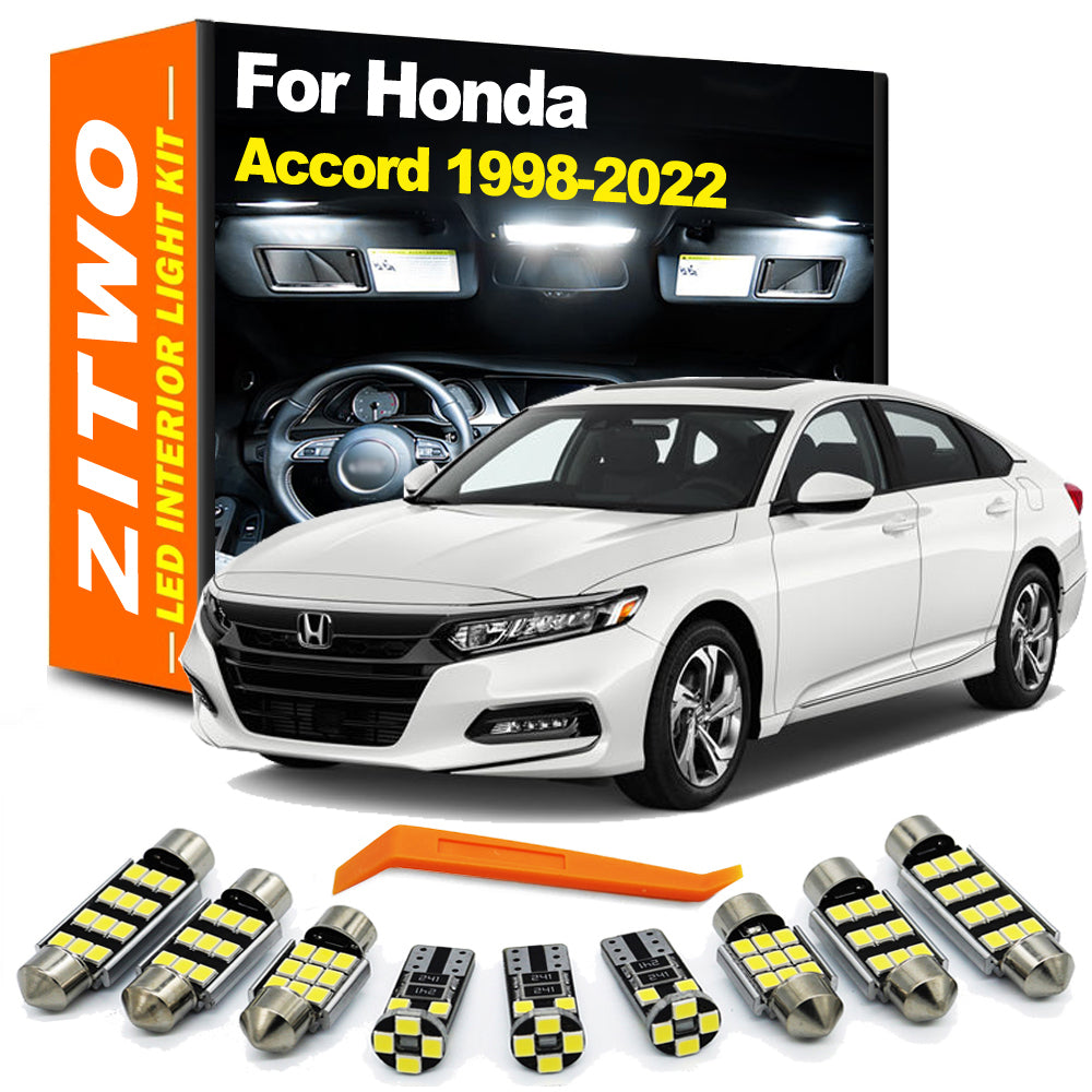 AutoGlowLED LED Interior Light Kit for Honda Accord 1998-2022 License Plate Lamp