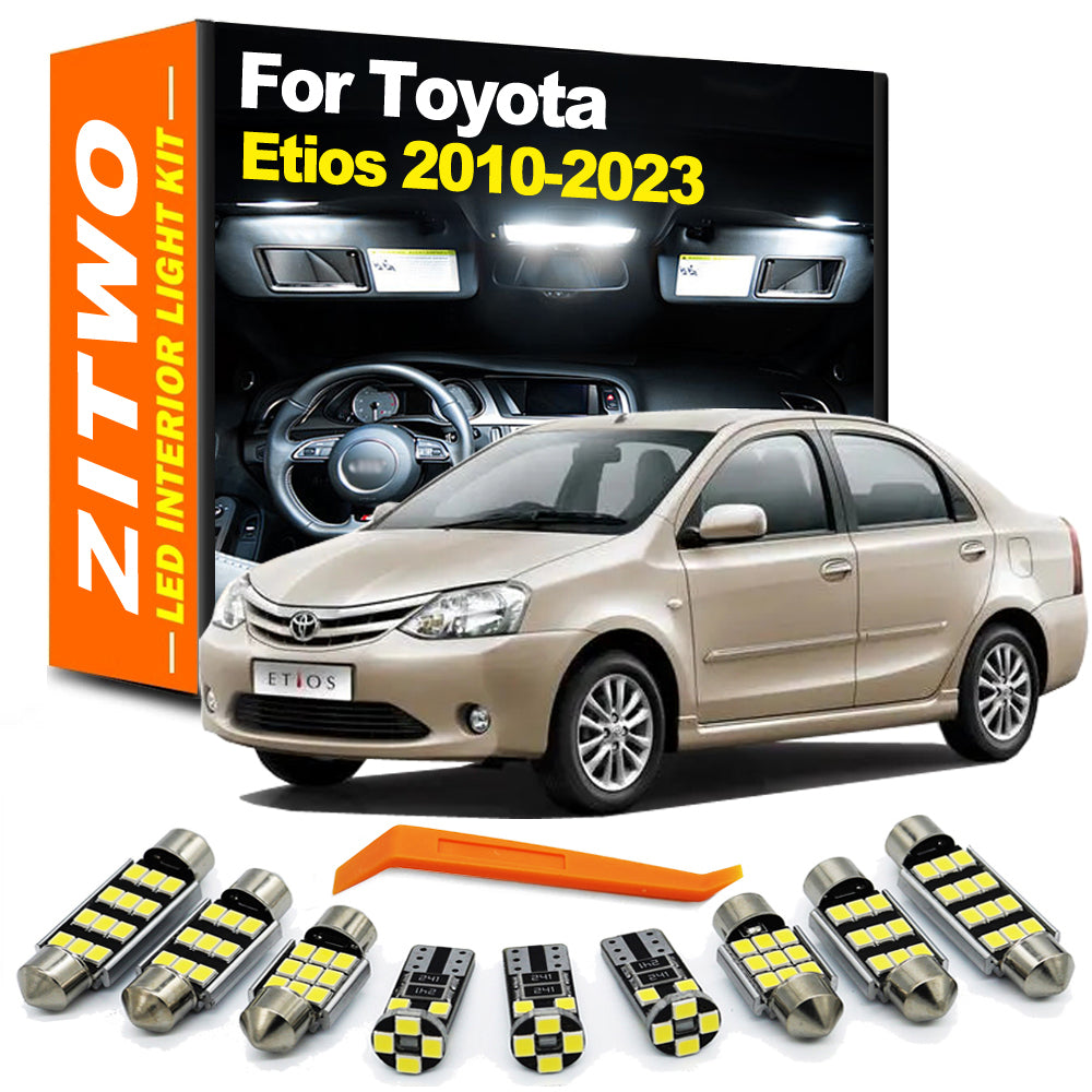 AutoGlowLED 8Pcs LED Interior Light Kit for Toyota Etios Liva Cross 2010-2023