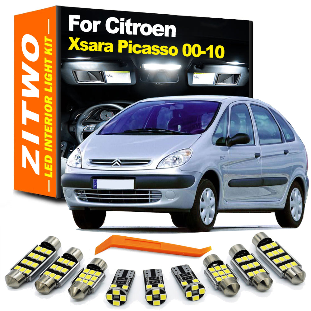AutoGlowLED 11Pcs LED Interior Light Kit for Citroen Xsara Picasso 2000-2010
