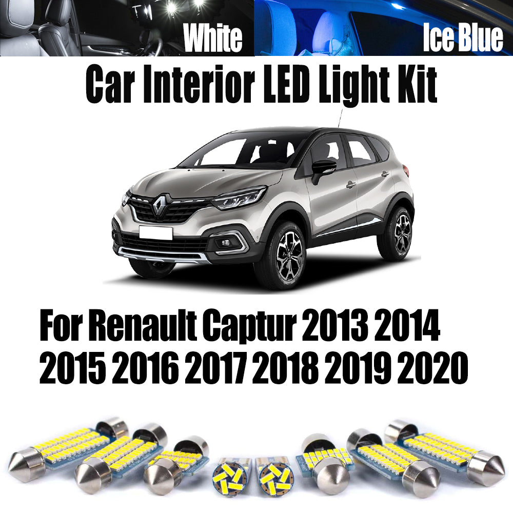 AutoGlowLED 9Pc Canbus No Error LED Interior Light Kit for Renault Captur 2013-2020