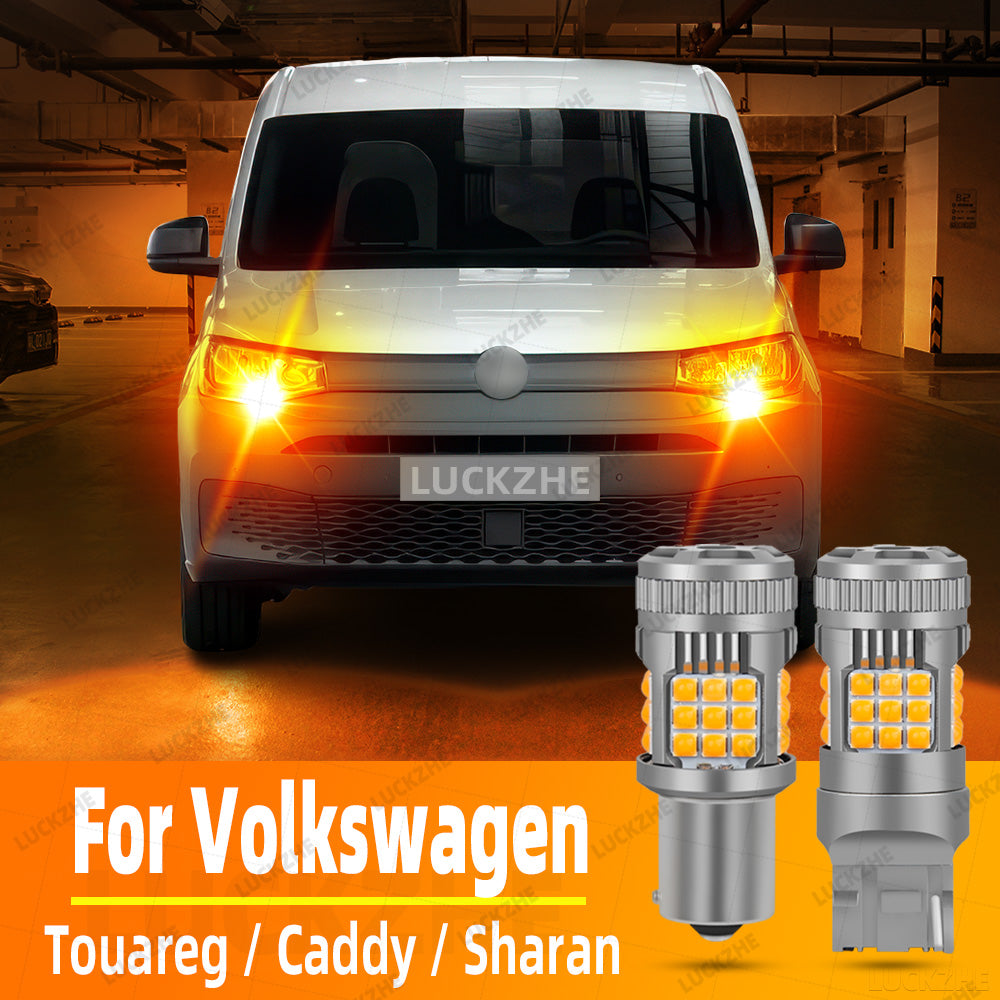 AutoGlowLED LED Turn Signal Lights Amber for VW Touareg Caddy Sharan