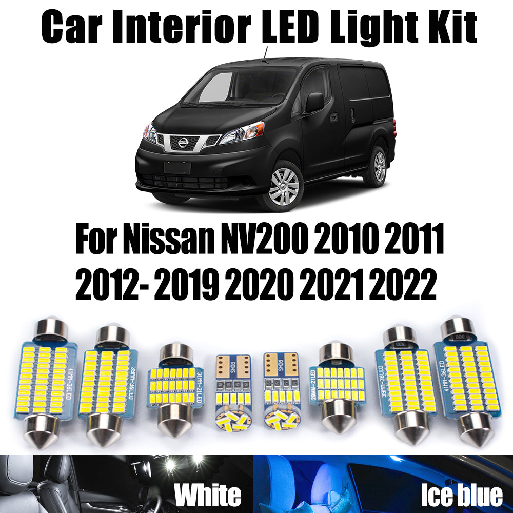AutoGlowLED 9Pc Canbus LED Interior Light Kit for Nissan NV200 2010-2022