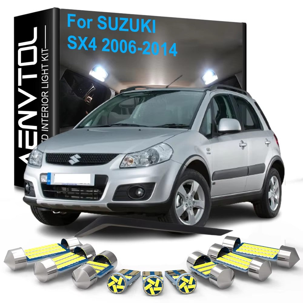 AutoGlowLED 8pcs LED Interior Light Kit for Suzuki SX4 2006-2014 Canbus