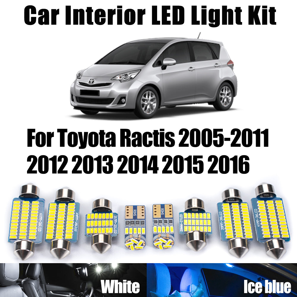 AutoGlowLED LED Interior Light Kit for Toyota Ractis 2005-2016 8Pcs