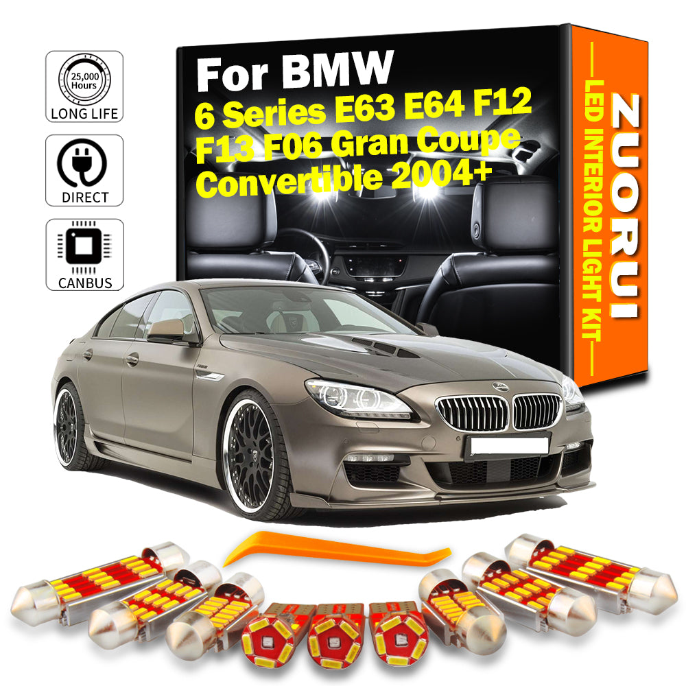 AutoGlowLED Canbus LED Interior Light Kit for BMW 6 Series E63 E64 F12 F13 F06