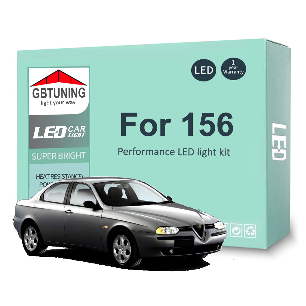 AutoGlowLED 11Pc LED Interior Light Kit for Alfa Romeo 156 1998-2005 Canbus