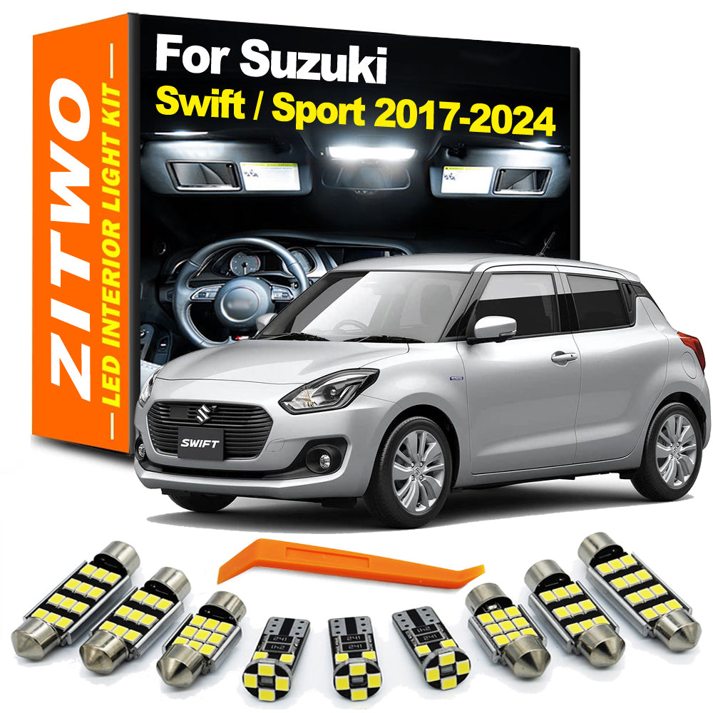 AutoGlowLED 9Pcs LED Interior Light Kit for Suzuki Swift 2017-2026