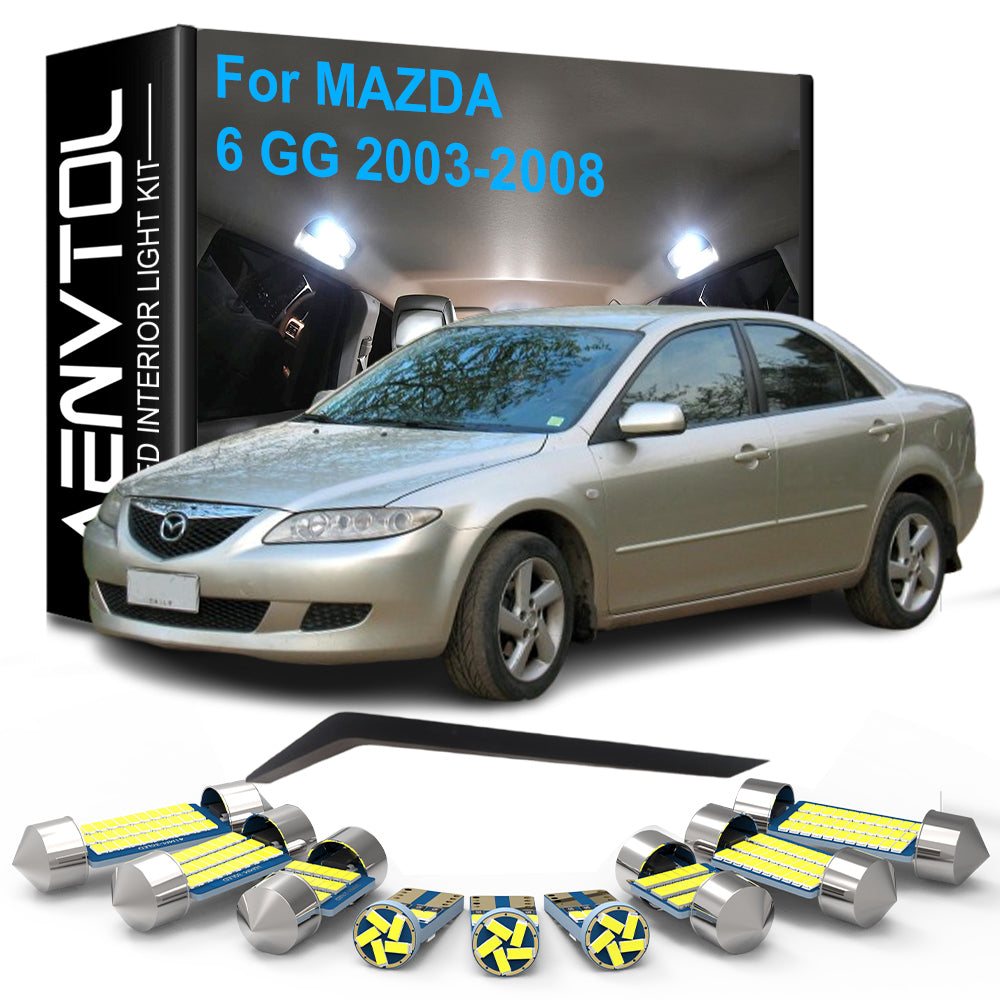 AutoGlowLED 16pc LED Interior Light Kit for Mazda 6 GG 2003-2008 Canbus