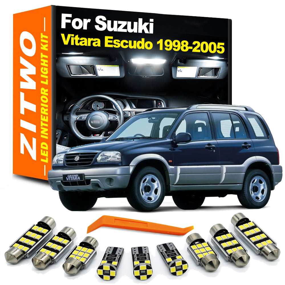 AutoGlowLED 12-Piece LED Interior & License Plate Light Kit for Suzuki Grand Vitara 1999-2005