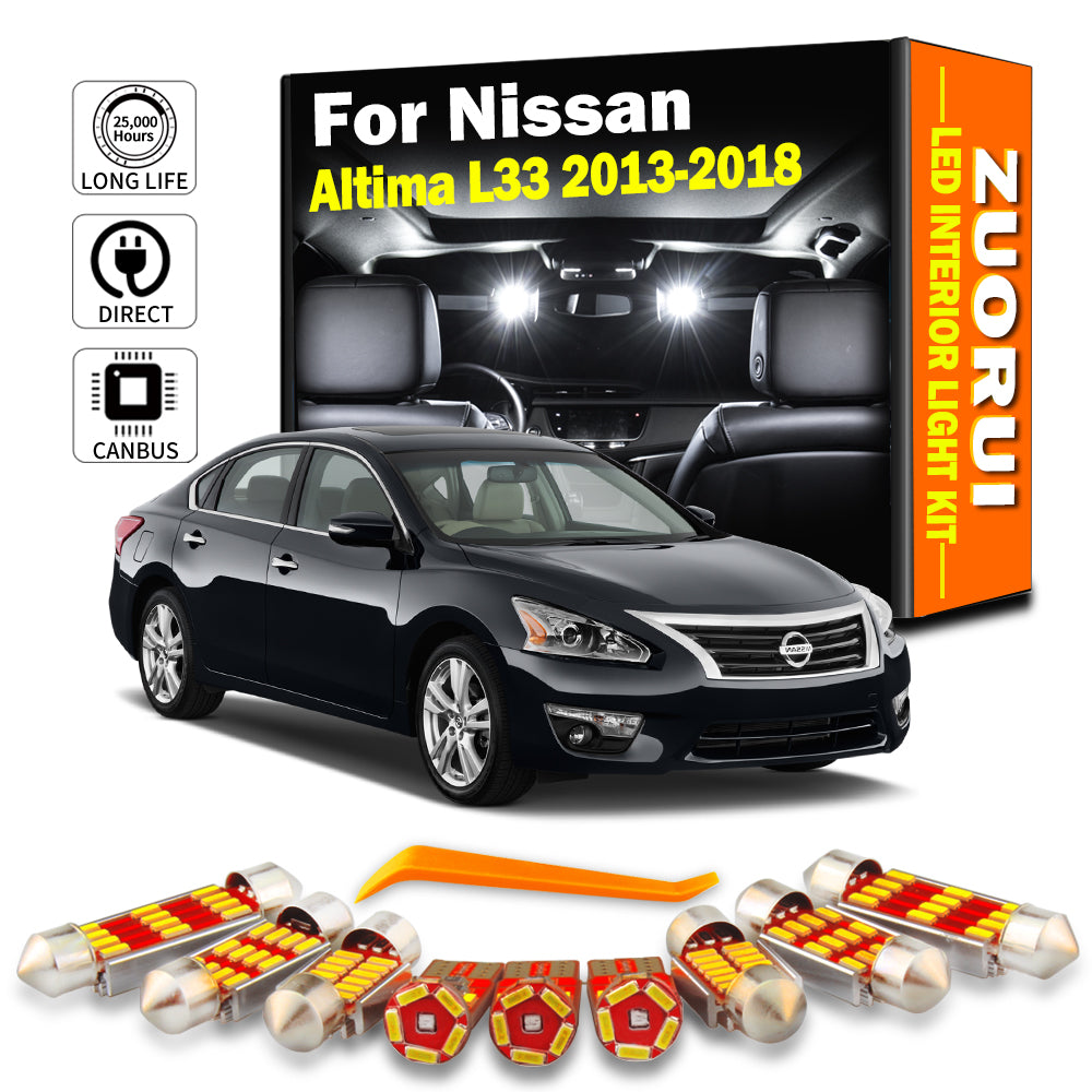 AutoGlowLED 13pc LED Interior Light Kit for Nissan Altima L33 2013-2018 Canbus