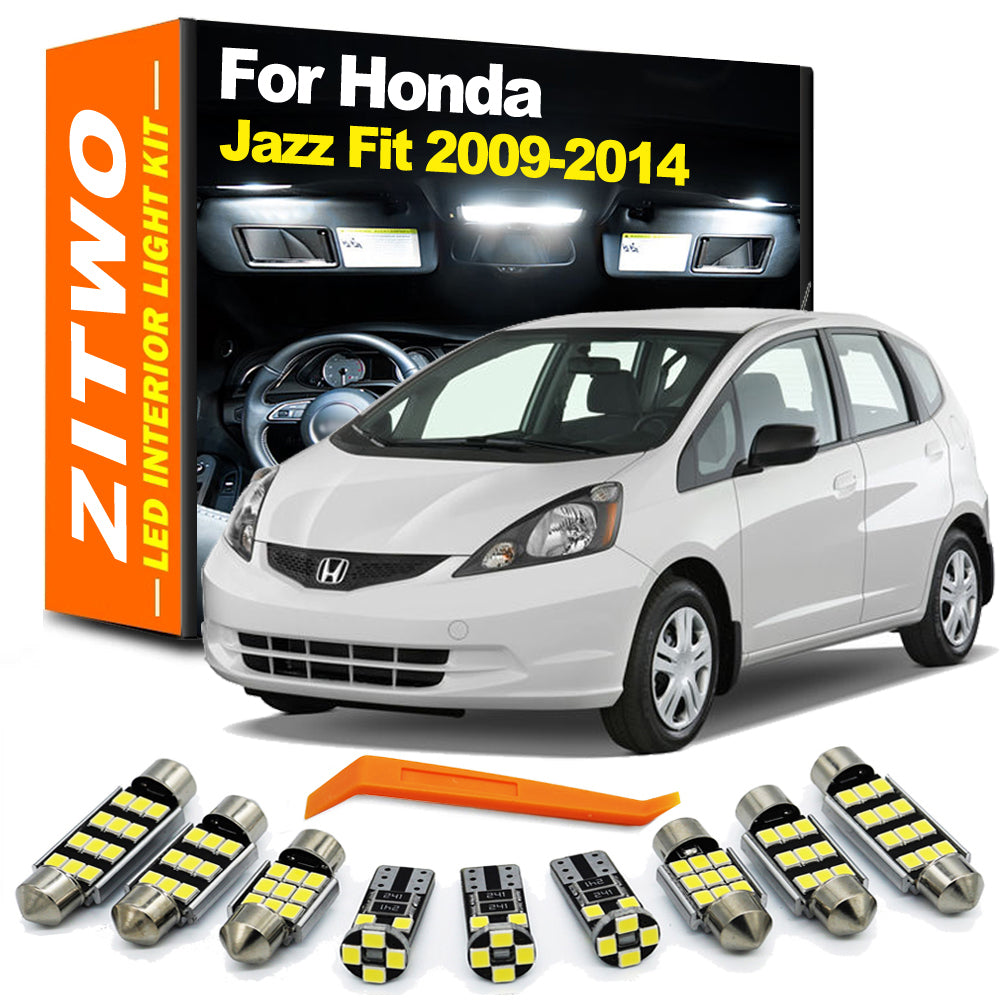 AutoGlowLED 9Pcs Canbus LED Interior Light Kit for Honda Jazz Fit MK2 2009-2014