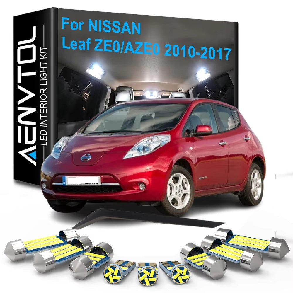 AutoGlowLED 8pc LED Interior Light Kit for Nissan Leaf 2010-2017 Canbus