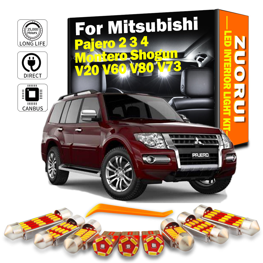 AutoGlowLED Canbus LED Interior Light Kit for Mitsubishi Pajero 2 3 4 Montero Shogun MK2 MK3 MK4 V20 V60 V80 V73
