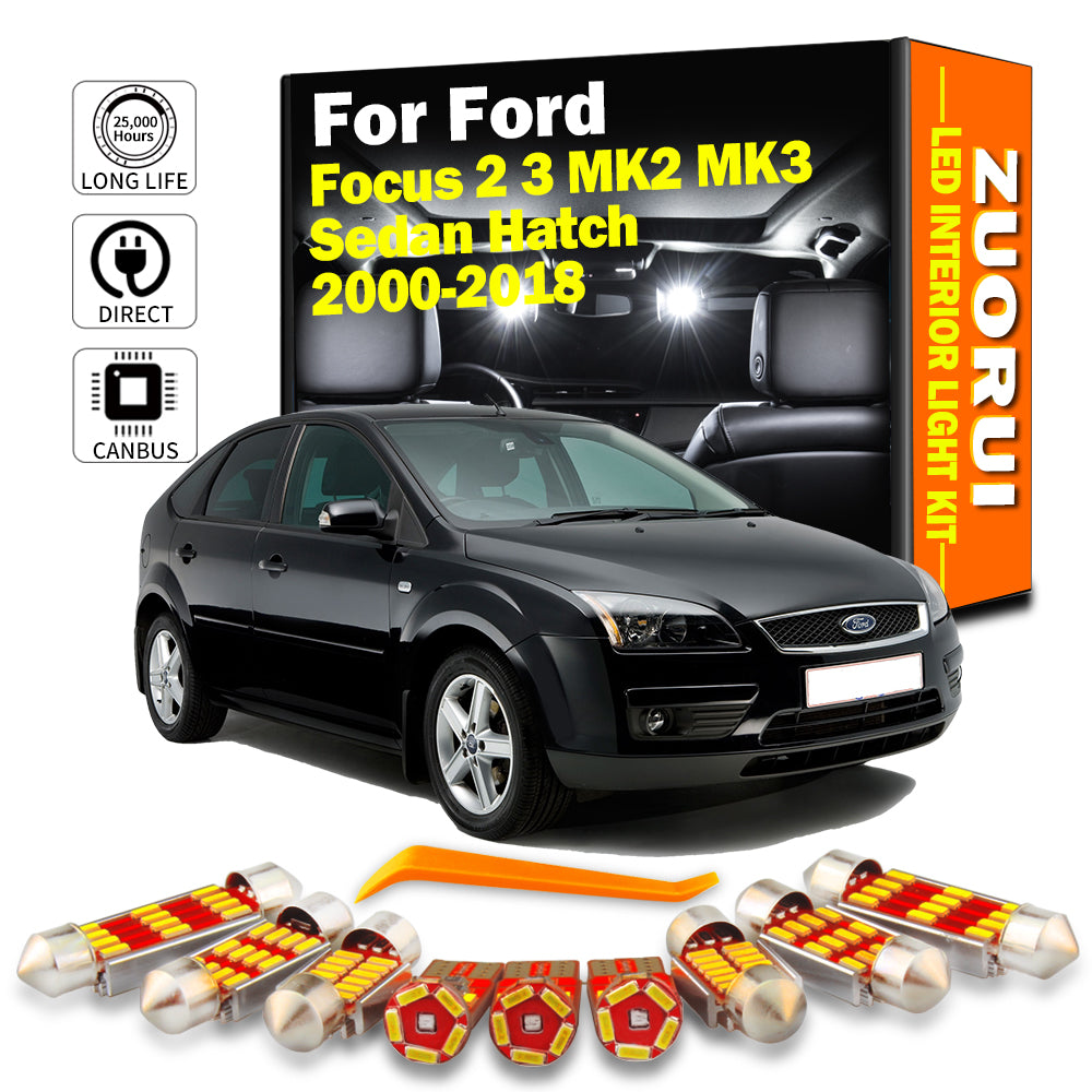 AutoGlowLED Canbus LED Interior Light Kit for Ford Focus MK1 MK2 MK3