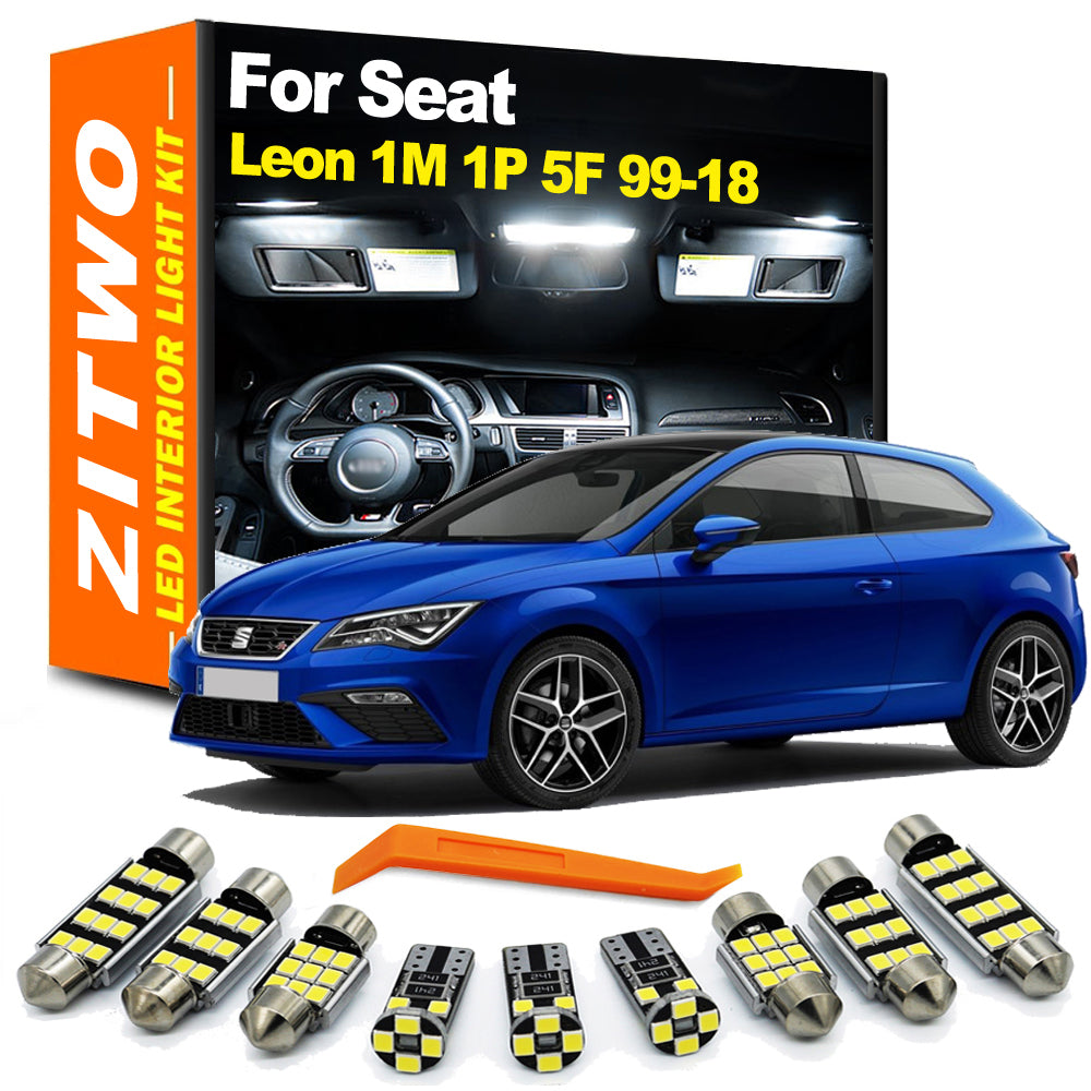 AutoGlowLED LED Interior Dome Map Light Bulb Kit for Seat Leon 1999-2018 Canbus