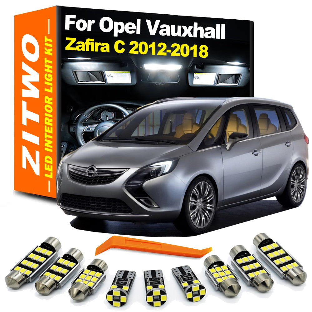AutoGlowLED 15Pcs LED Interior Light Kit for Opel Vauxhall Zafira Tourer C 2012-2018
