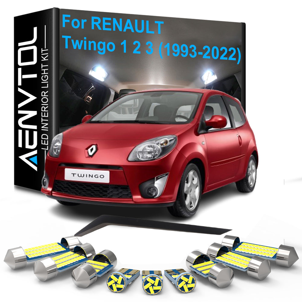 AutoGlowLED Car LED Interior Lights Canbus for Renault Twingo 1 2 3 MK1 MK2 MK3 1993-2022 Dome Map Reading Trunk License Plate Lamps
