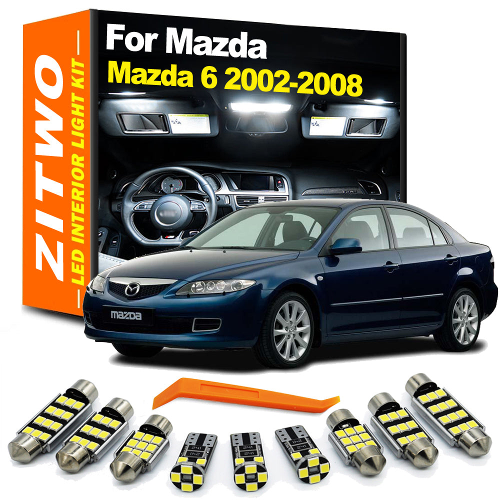 AutoGlowLED 12Pcs LED Interior Light Kit for Mazda 6 GG GY 2002-2008