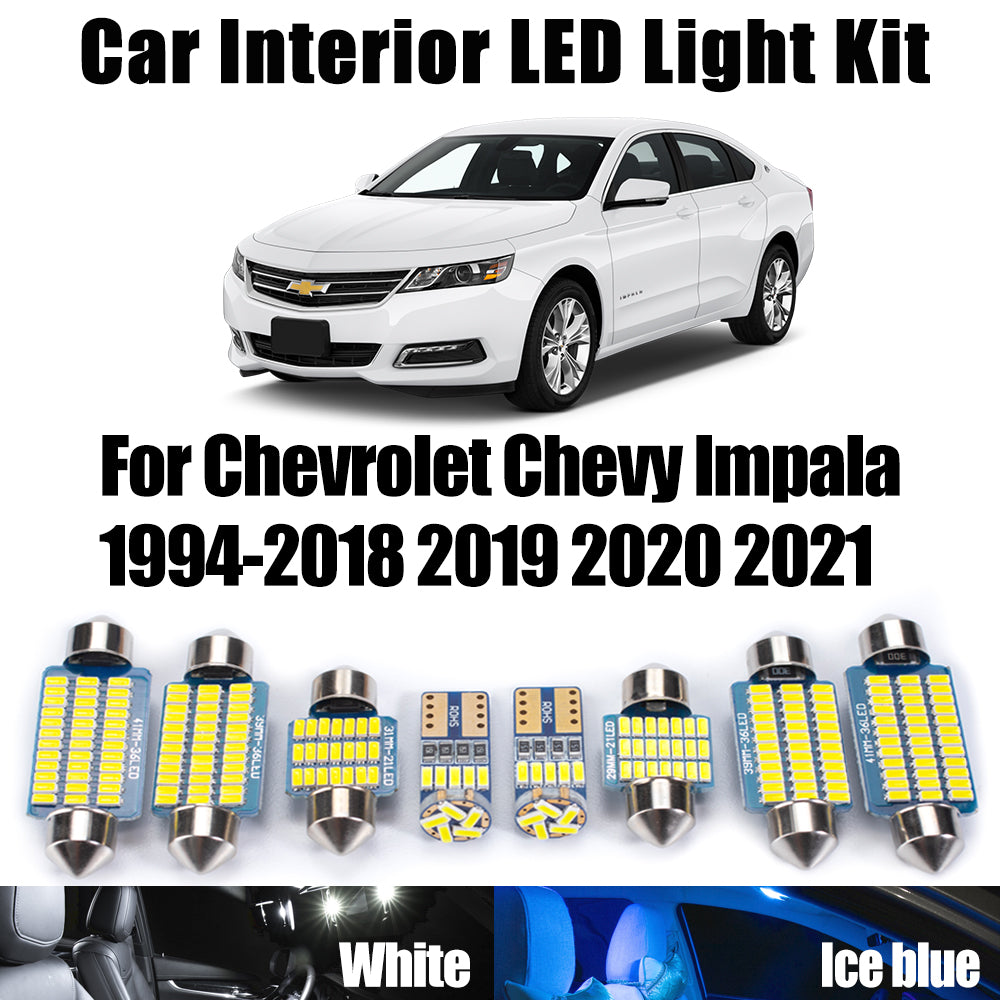 AutoGlowLED Canbus LED Interior Light Kit for Chevrolet Impala 1994-2021