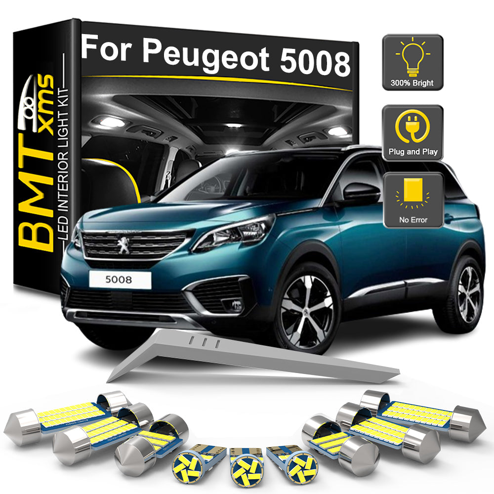 AutoGlowLED Canbus LED Interior Light Kit for Peugeot 5008 2009-2020