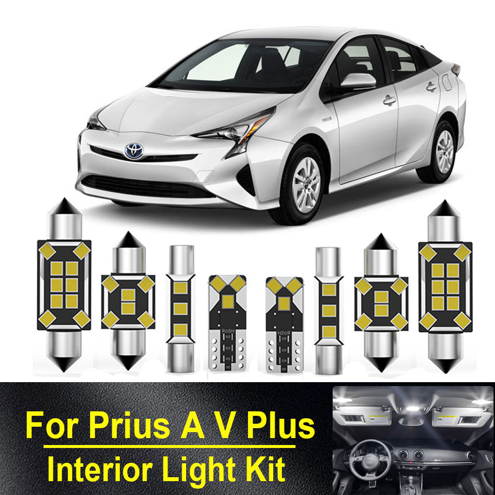 AutoGlowLED 14Pc LED Interior Light Kit for Toyota Prius 2012-2019