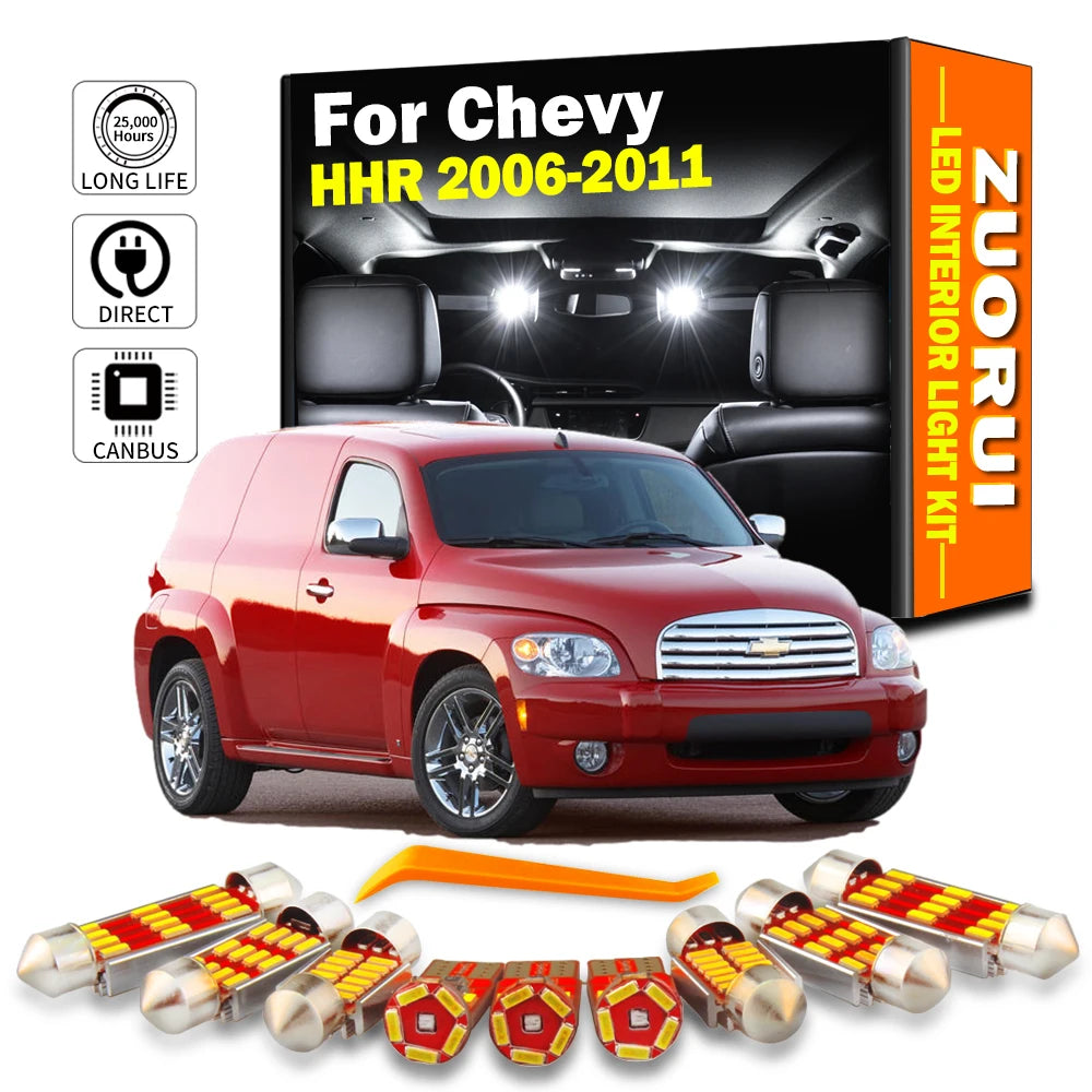 AutoGlowLED Canbus LED Interior Light Kit for Chevy HHR 2006-2011, 11PCS No Error