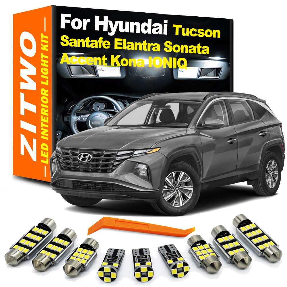 AutoGlowLED LED Interior Dome Map Light Kit for Hyundai Tucson, Santa Fe, Elantra, Sonata