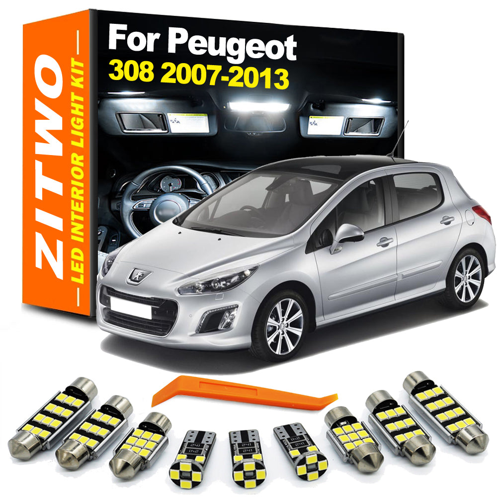 AutoGlowLED 18Pcs LED Interior Light Kit for Peugeot 308 Hatchback SW MK1 2007-2013