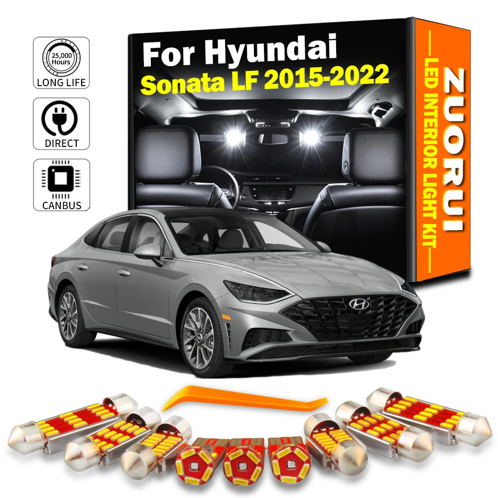 AutoGlowLED 13Pcs Canbus LED Interior Light Kit for Hyundai Sonata LF