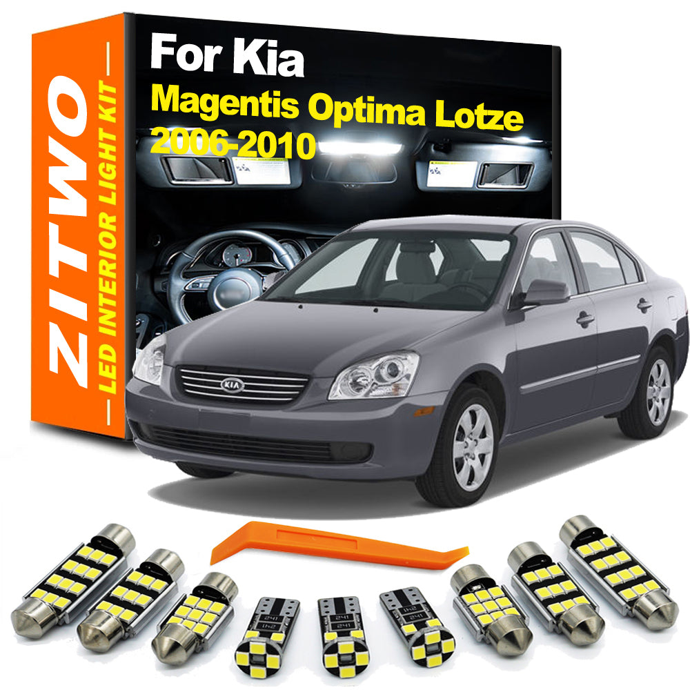 AutoGlowLED 12Pcs LED Interior Light Kit for Kia Optima/Magentis 2006-2010