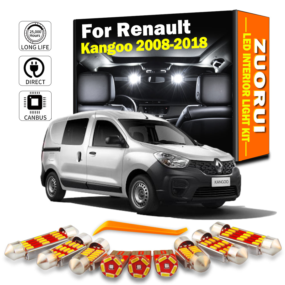 AutoGlowLED 11Pc Canbus LED Interior Light Kit for Renault Kangoo 2008-2018